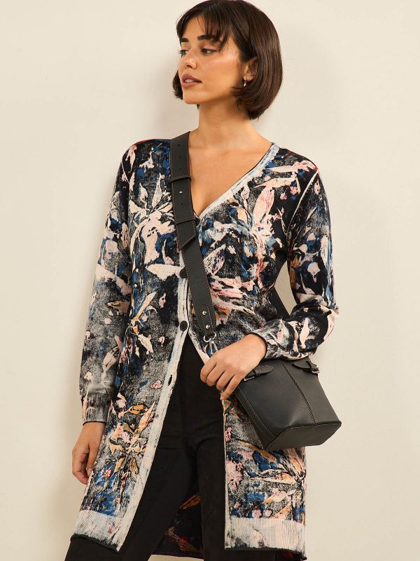 קרדיגן- ארוך מודפס