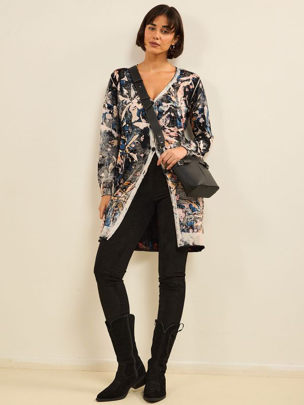 קרדיגן- ארוך מודפס