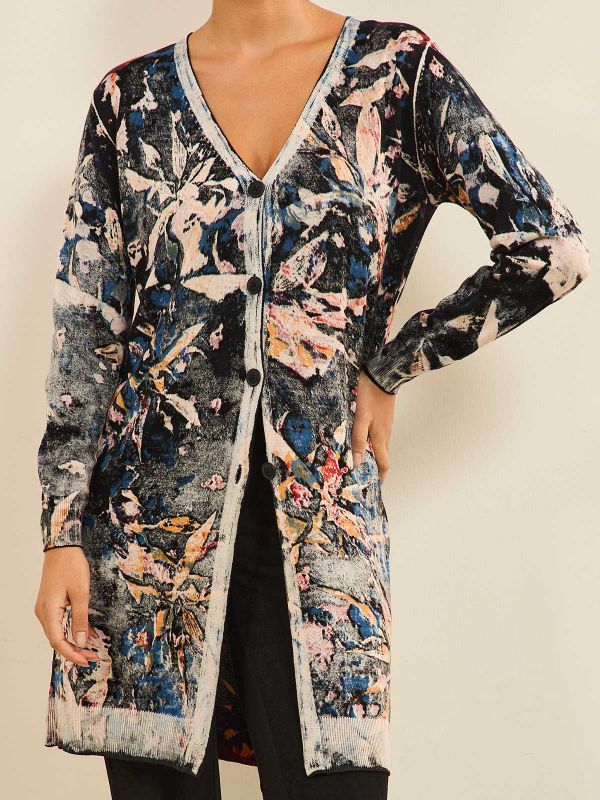 קרדיגן- ארוך מודפס