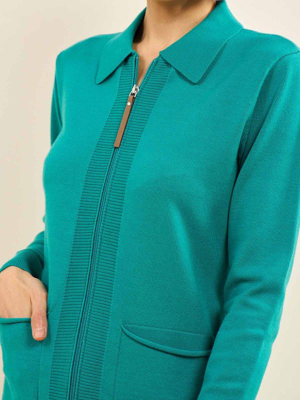 קרדיגן עם רוכסן וכיסים