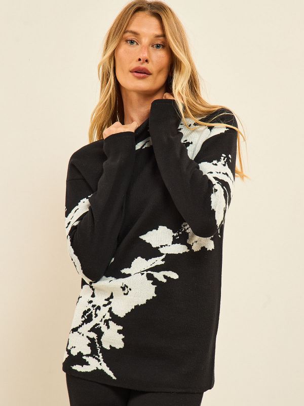 סריגי ג’קארד פרחים