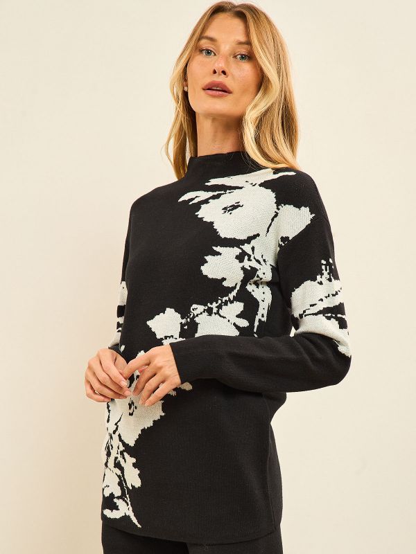 סריגי ג’קארד פרחים