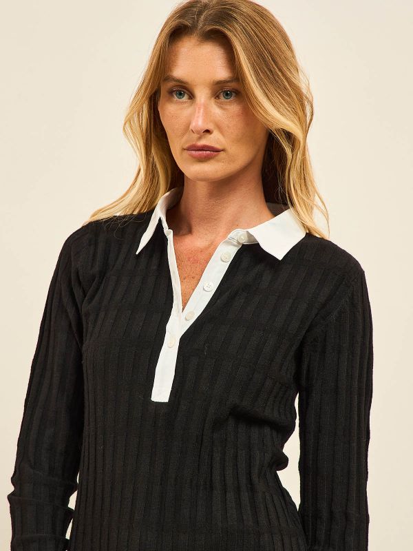 סריג חולצה צוארון