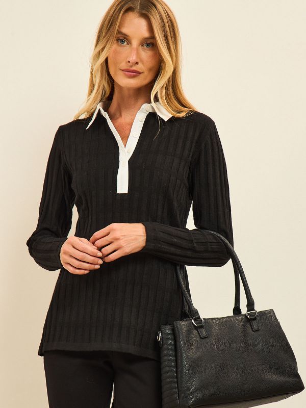 סריג חולצה צוארון