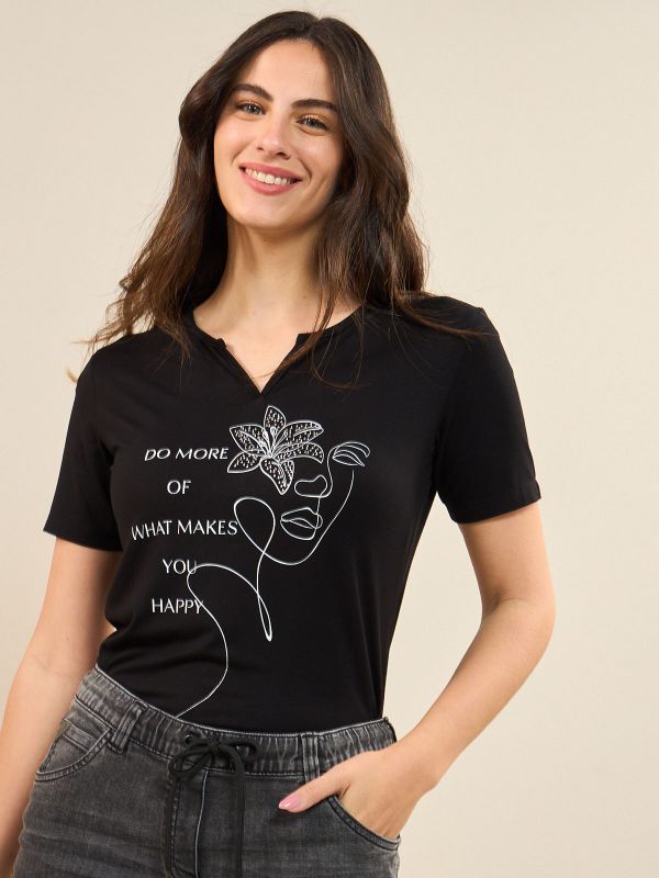 חולצת כיתוב אישה-בייסיק