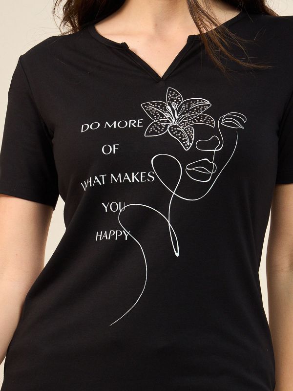 חולצת כיתוב אישה-בייסיק