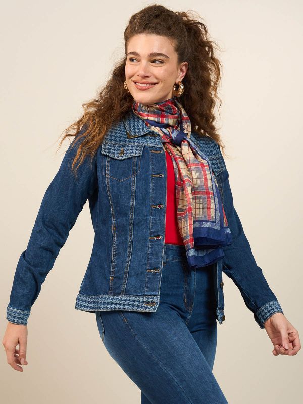 ג’קט ג’ינס שילוב ג’קארד