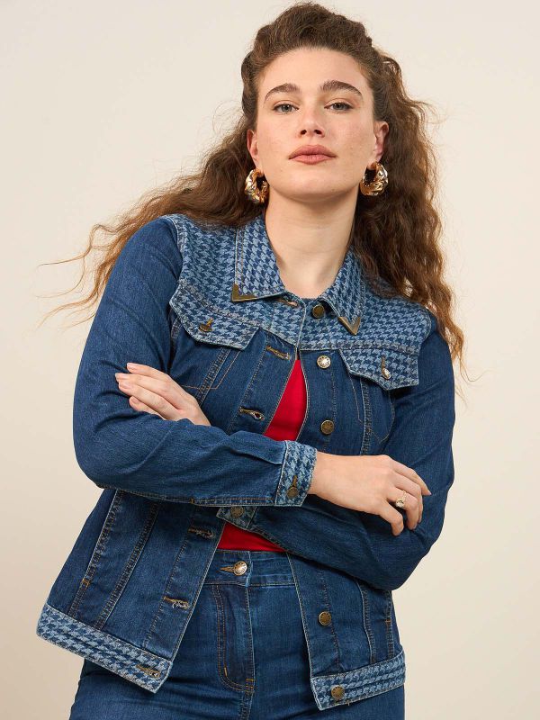 ג’קט ג’ינס שילוב ג’קארד