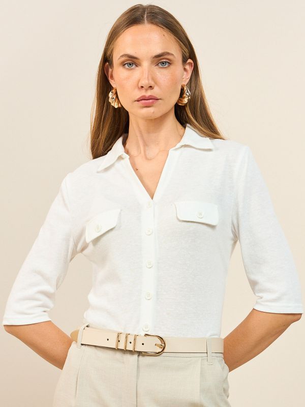 חולצת כפתורים פשתן