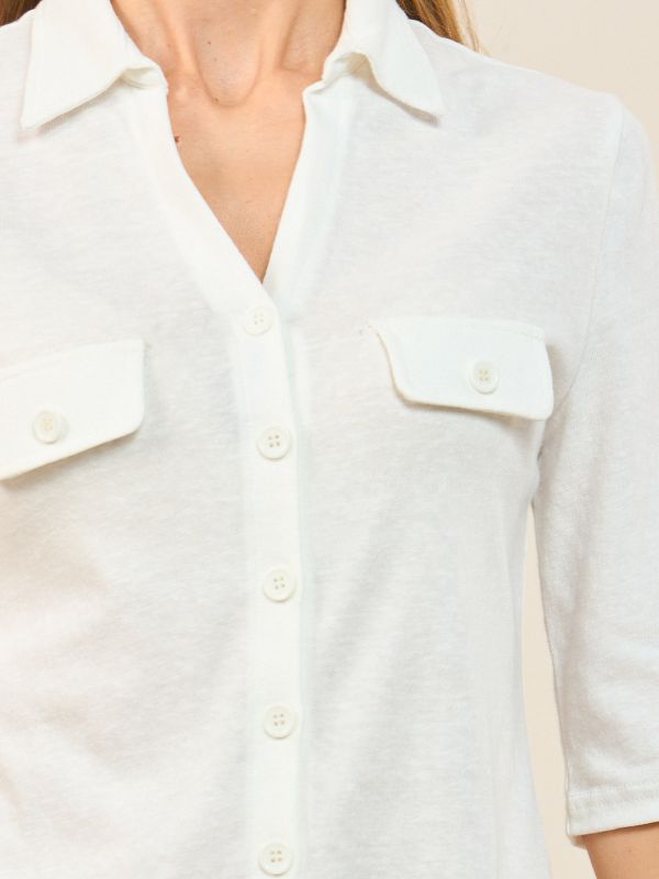 חולצת כפתורים פשתן