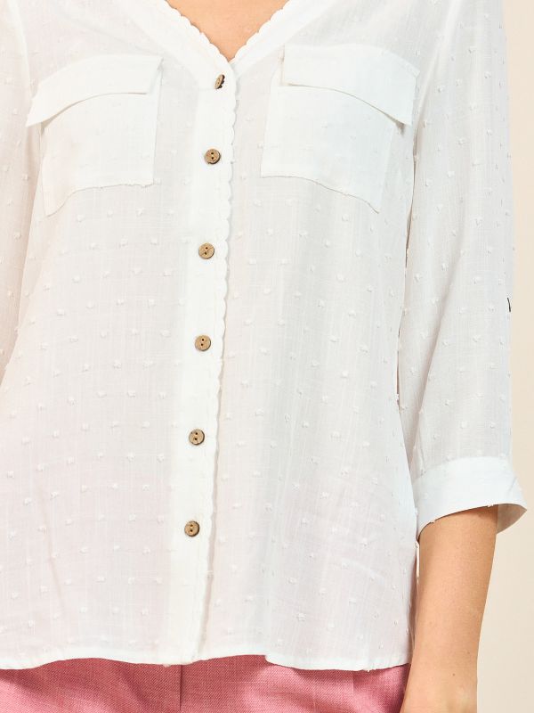 חולצת ויסקוזה נקודות