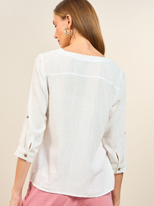 חולצת ויסקוזה נקודות