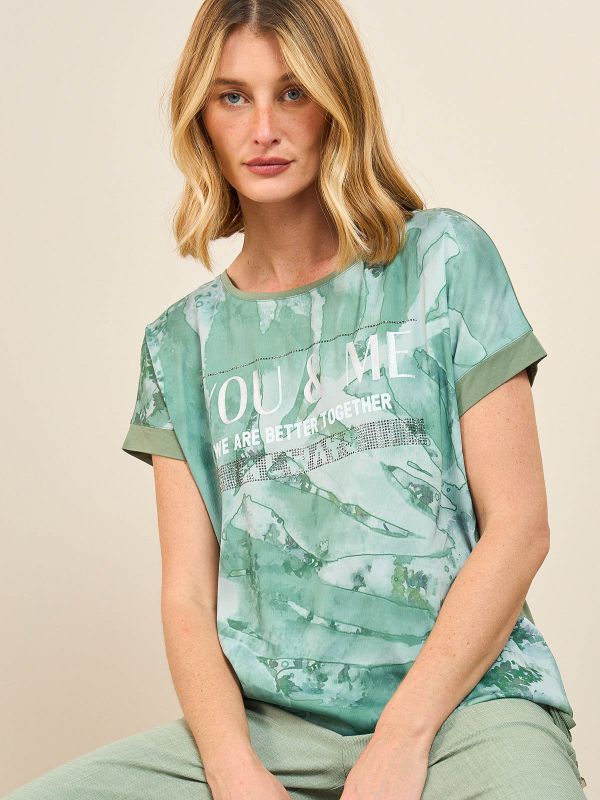 טי-שירט עלים משולב