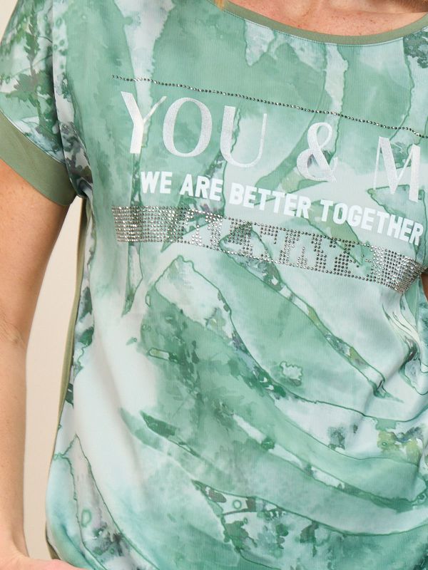 טי-שירט עלים משולב