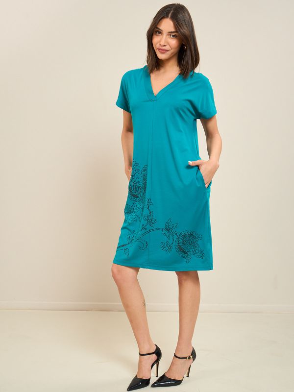 שמלת ג’רסי מונוכרום