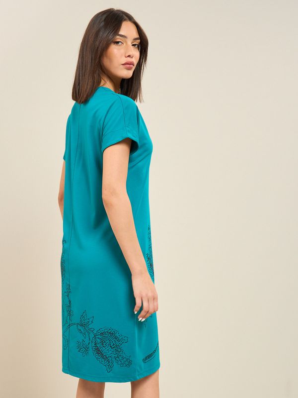 שמלת ג’רסי מונוכרום