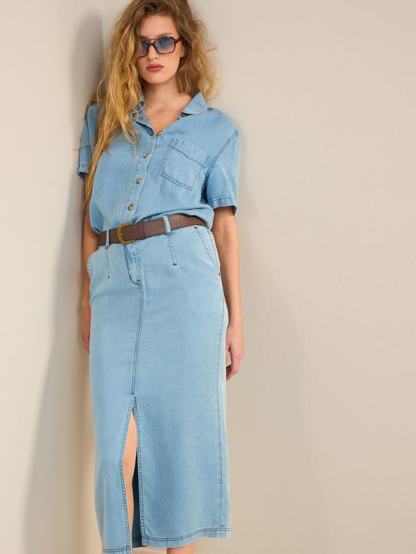 חצאית ג’ינס עפרון