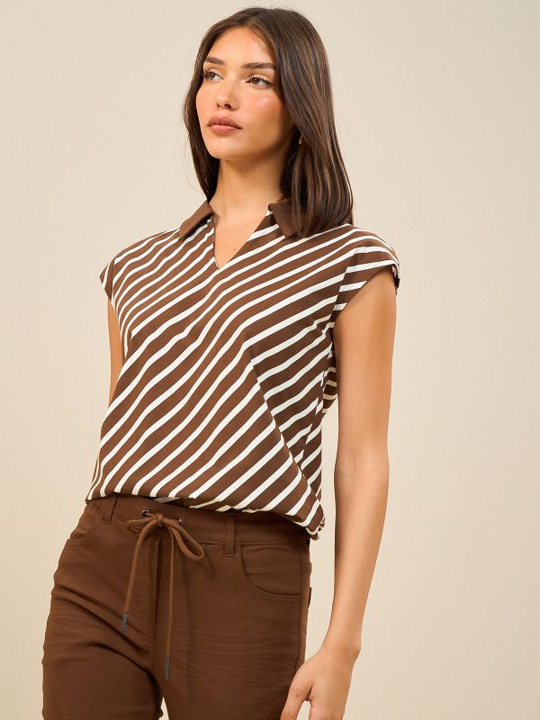 חולצת קימונו פסים אלכסון