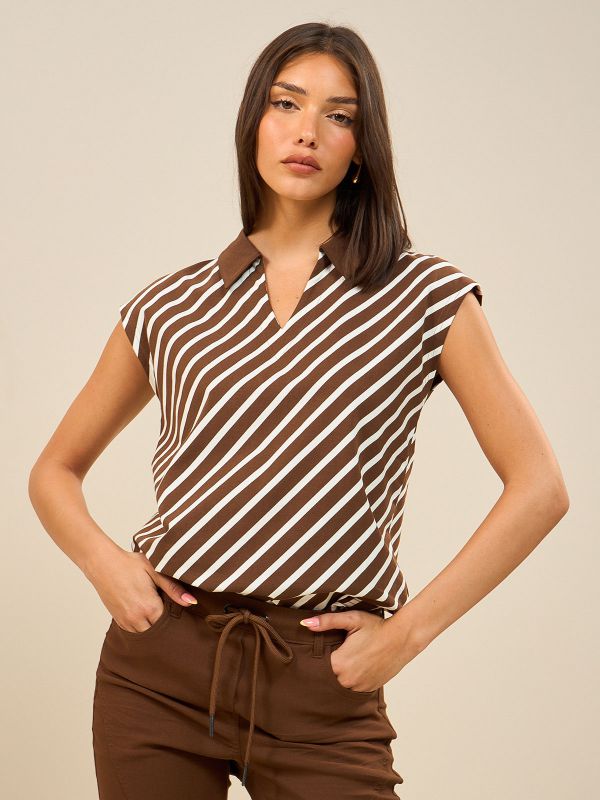 חולצת קימונו פסים אלכסון