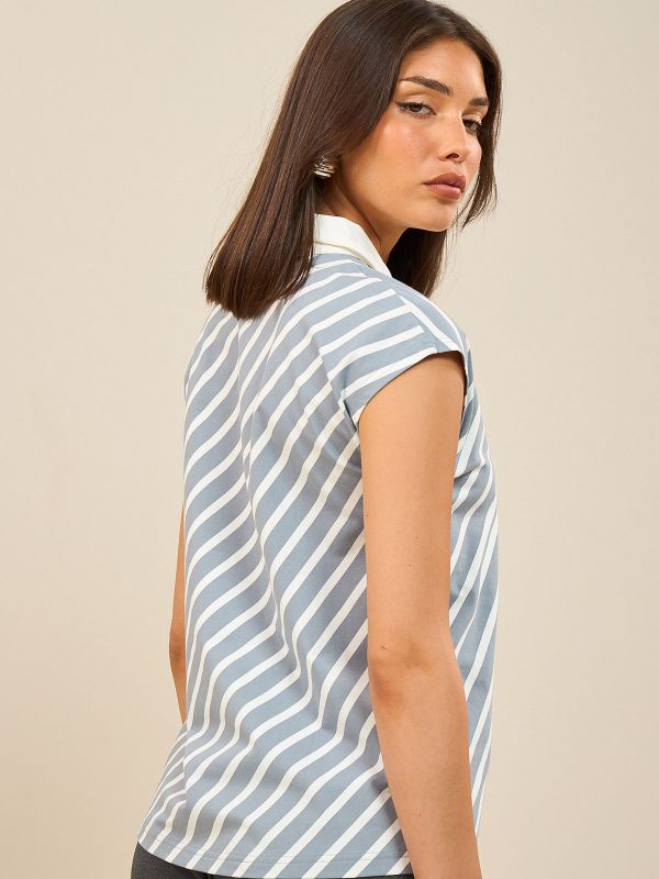 חולצת קימונו פסים אלכסון