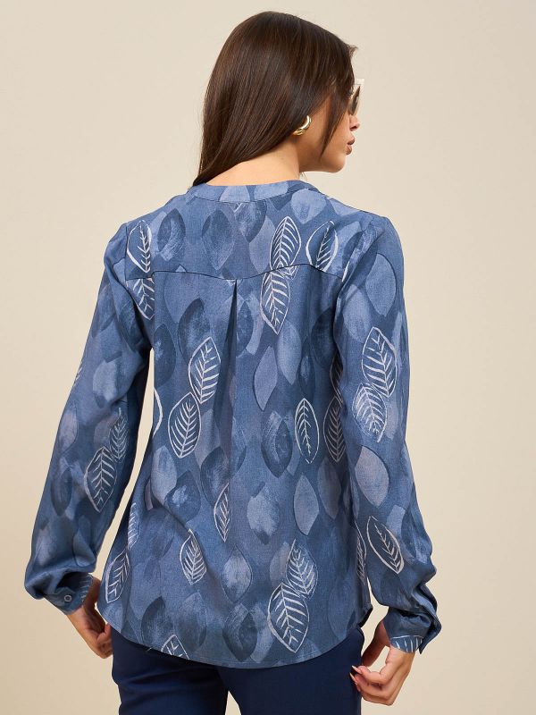 חולצת ויסקוזה דפוס עלים