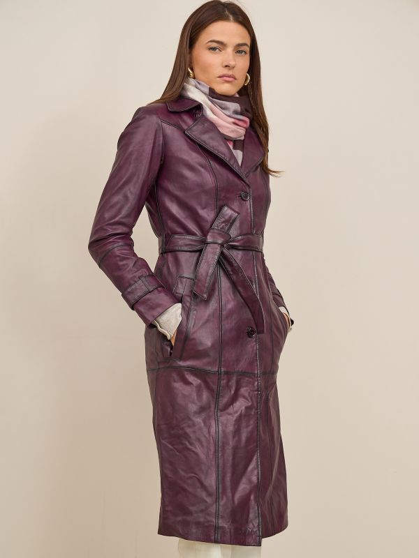 מעיל טרנץ עור