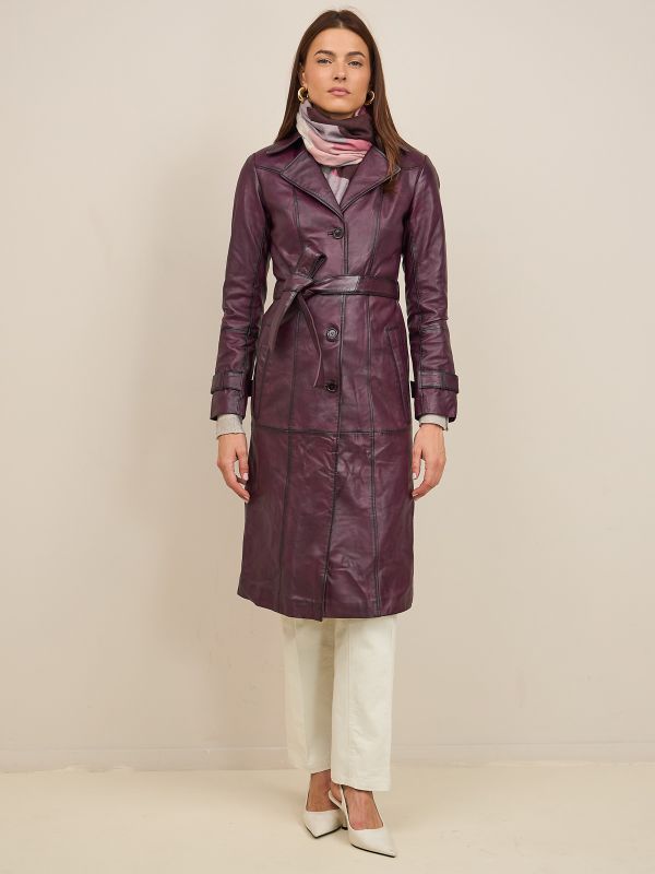 מעיל טרנץ עור