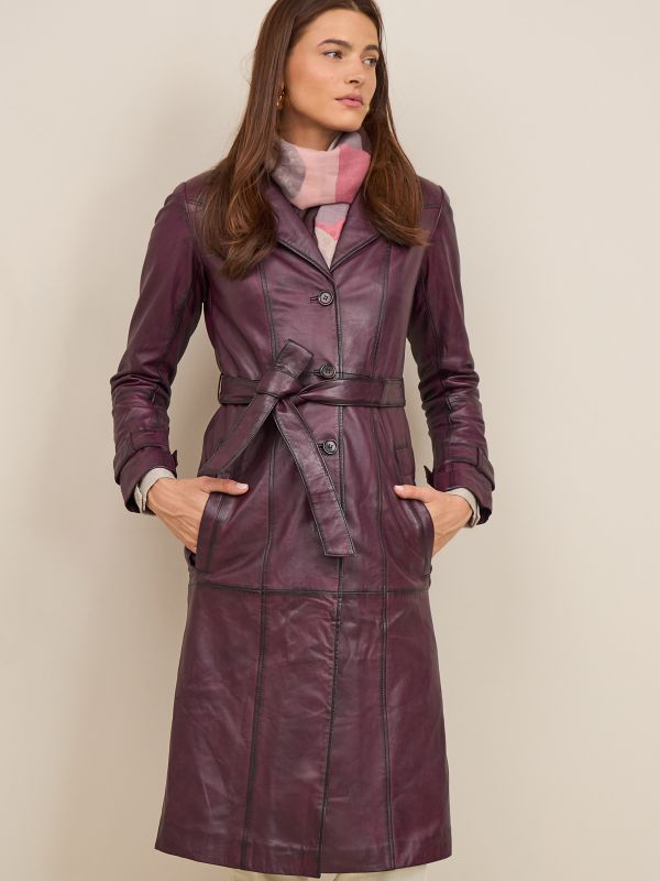 מעיל טרנץ עור