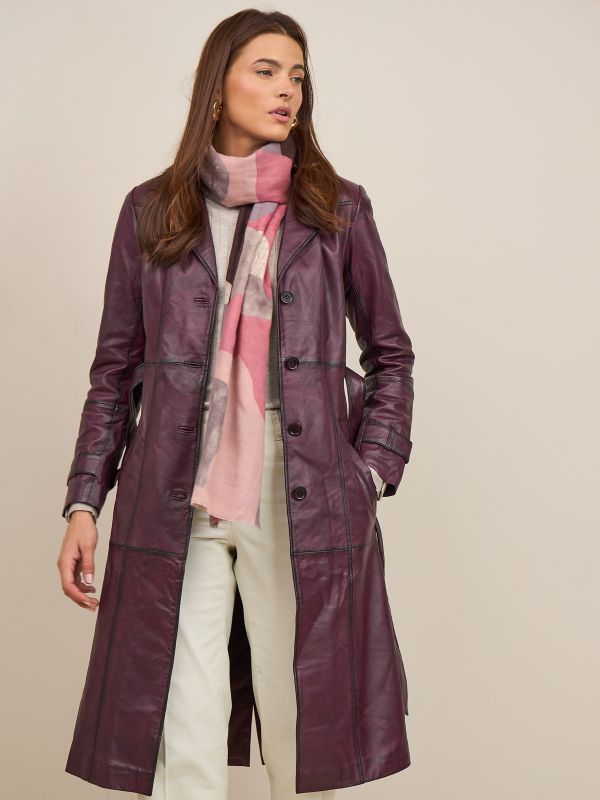 מעיל טרנץ עור