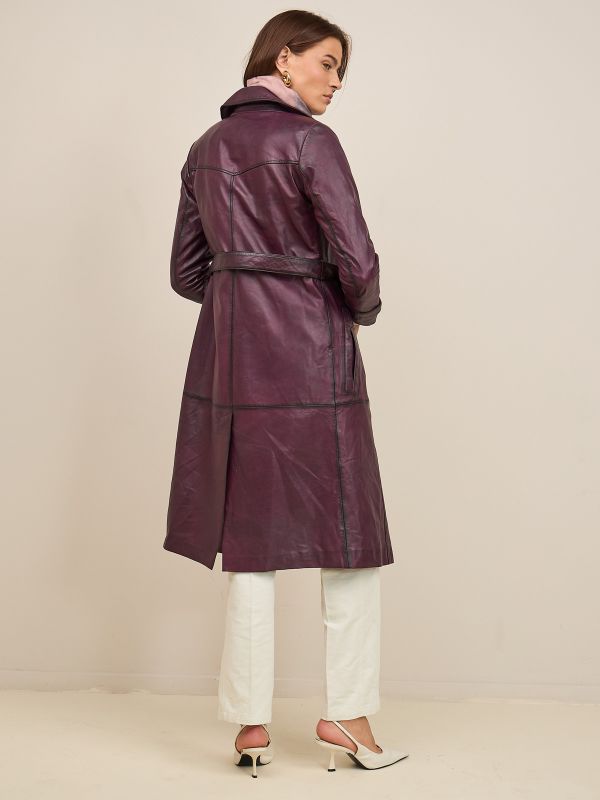 מעיל טרנץ עור