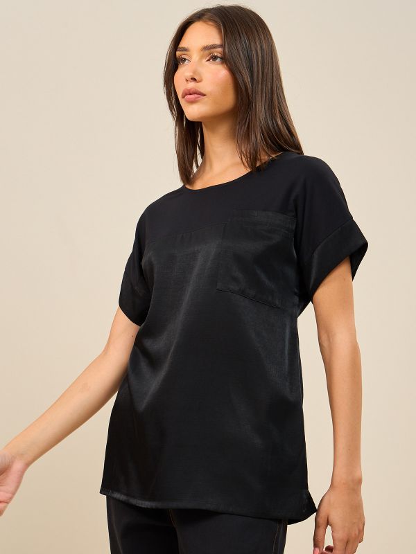 טי שרט-שילוב בדים