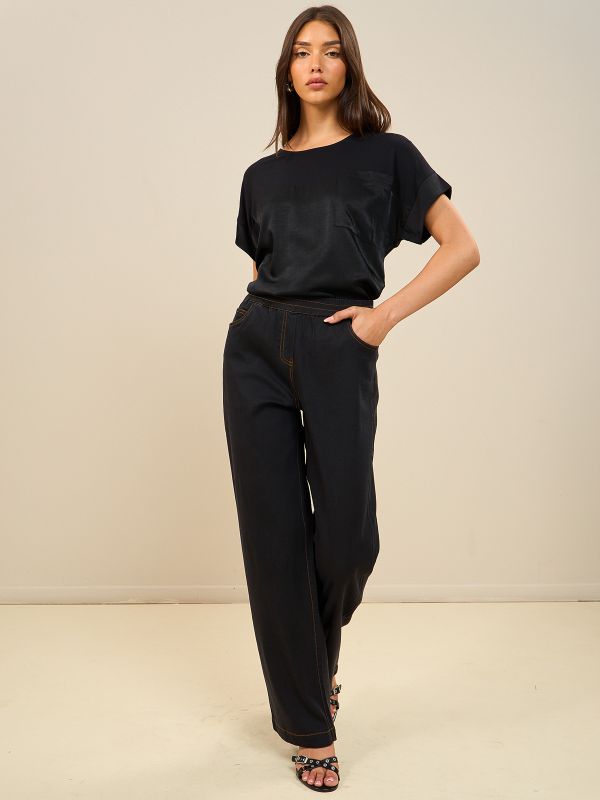 טי שרט-שילוב בדים