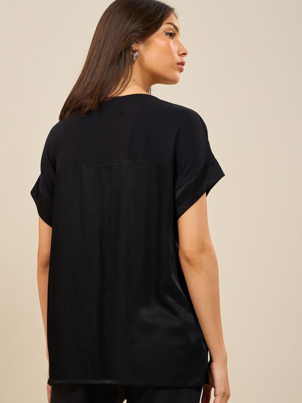 טי שרט-שילוב בדים