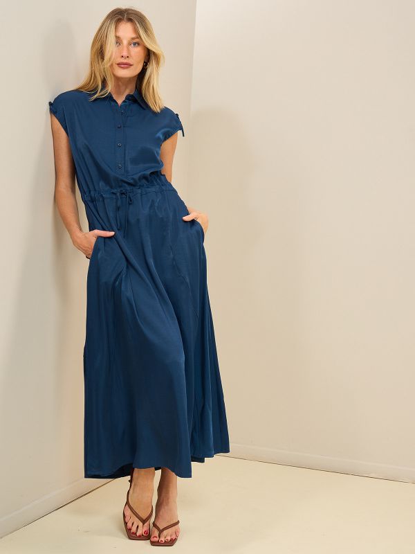 שמלת ויסקוזה דפוס או חלק