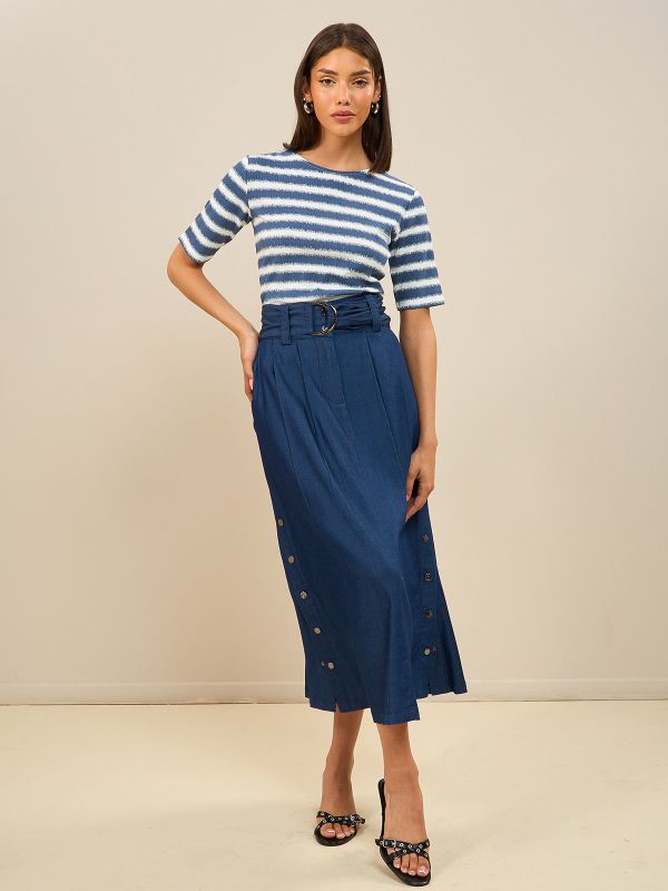 חצאית טנסל עם חגורה