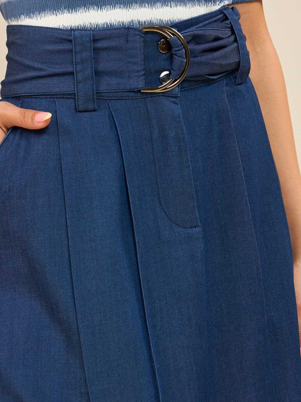 חצאית טנסל עם חגורה