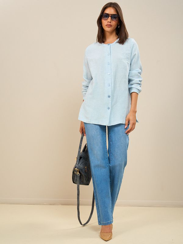 חולצת מכופתרת חלק וכיסם