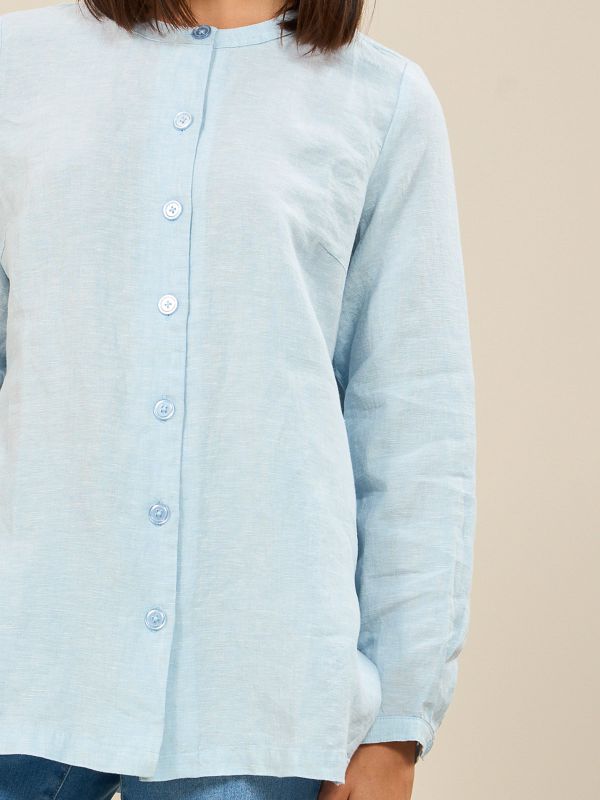 חולצת מכופתרת חלק וכיסם