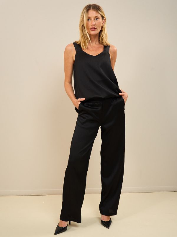 מכנסי פליסה עם גומי