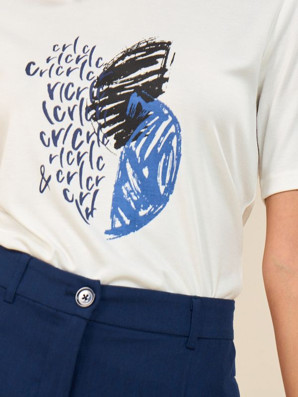 חולצת T ריב עם דפוס