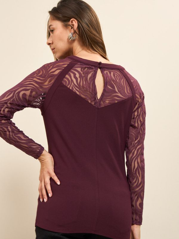 חולצת אלגנטית שילוב תחרה