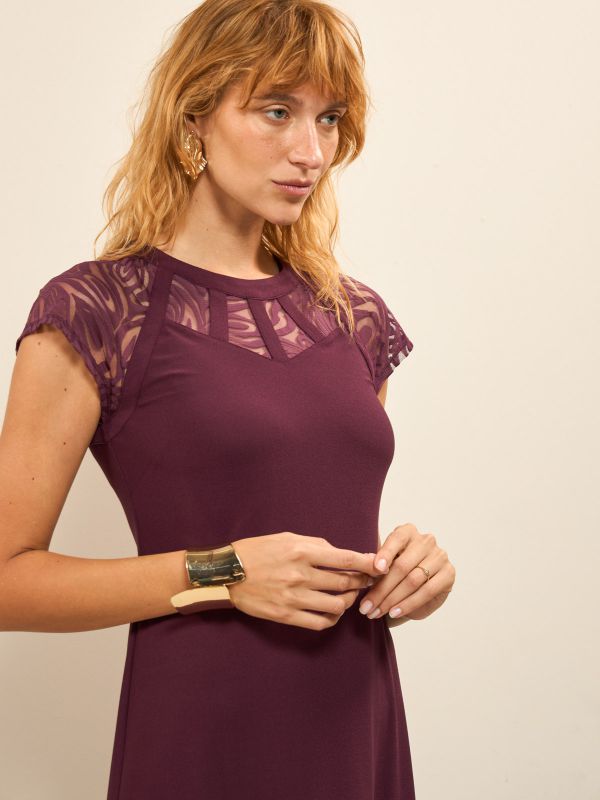 שמלת ערב שילוב תחרה