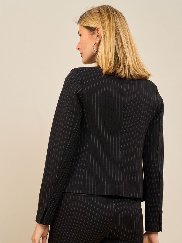 ז’קט פסים +צווארון