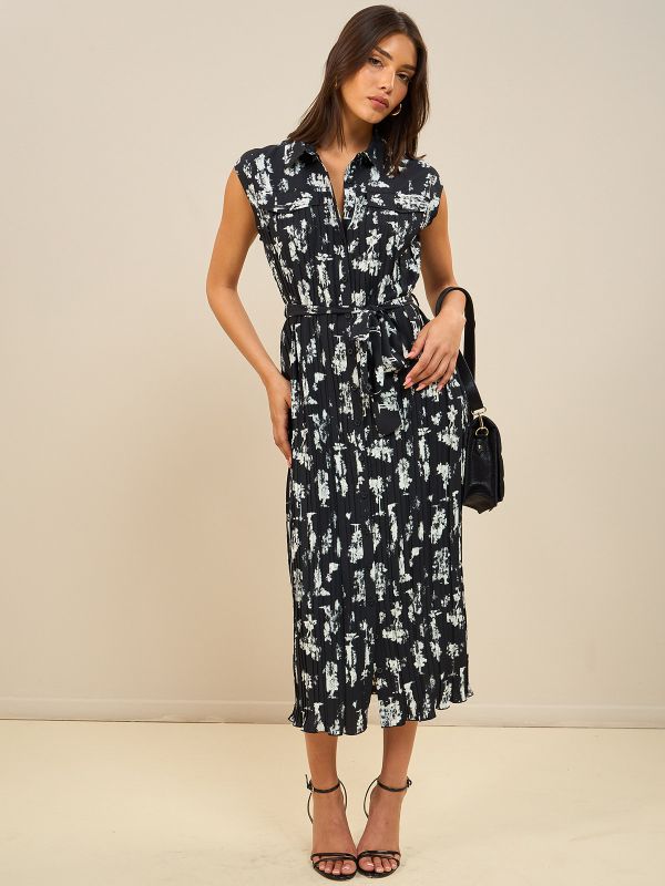 שמלת פליסה מודפסת