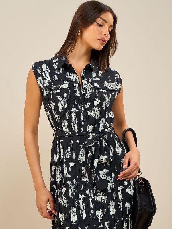 שמלת פליסה מודפסת