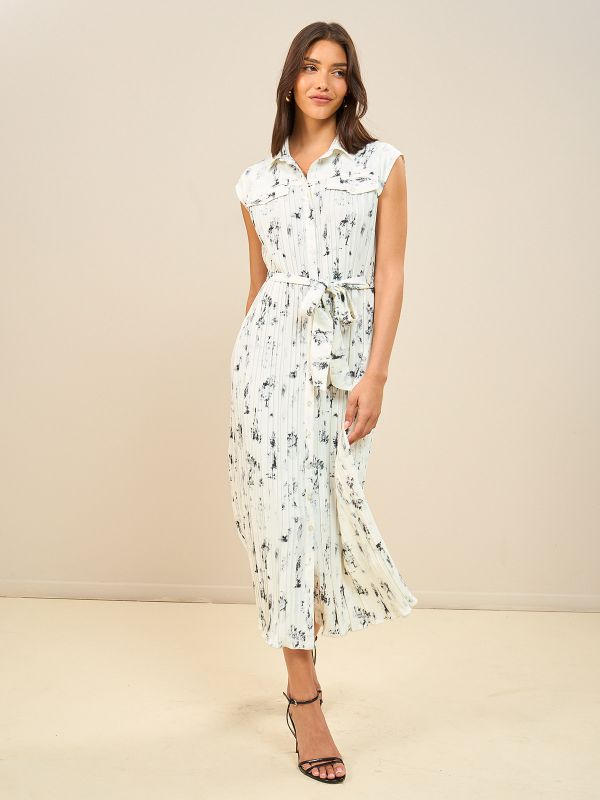 שמלת פליסה מודפסת