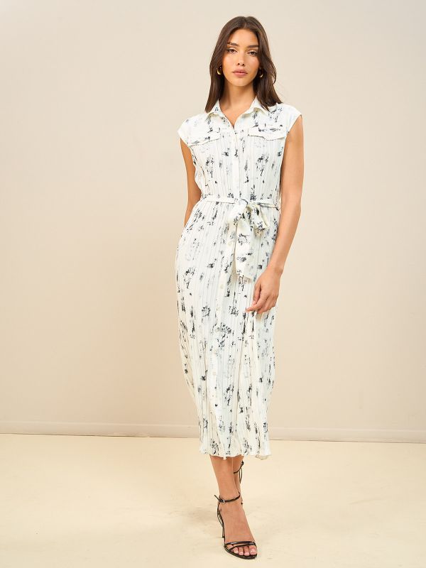 שמלת פליסה מודפסת