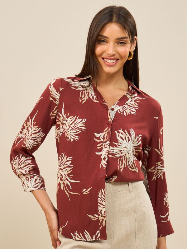 חולצה מכופתרת מודפסת