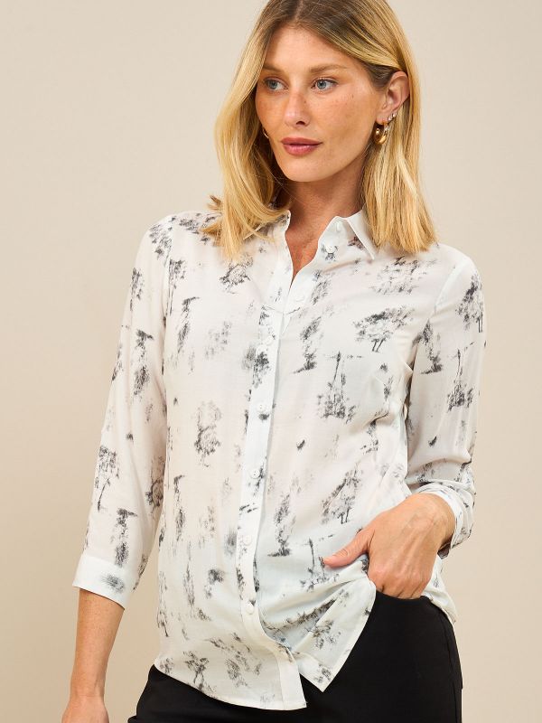 חולצת מכופתרת מודפסת