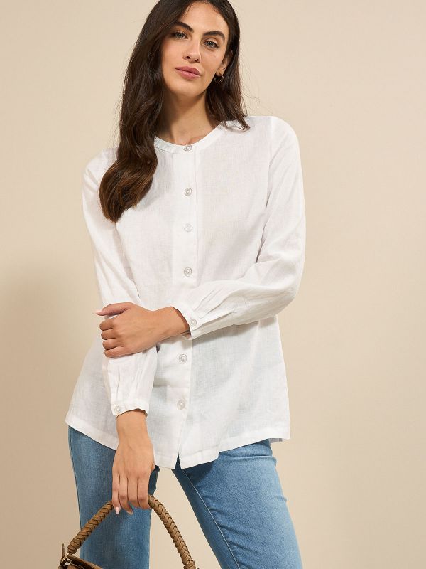 חולצת פשתן מכופתרת